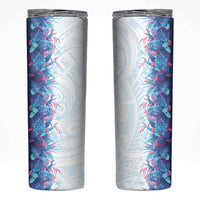 Hawaii Tropical Plant UliUli Skinny Tumbler Vibrant Polynesian Pattern LT01 Blue - Polynesian Pride