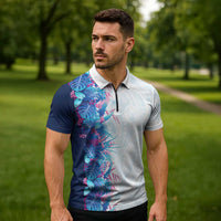 Hawaii Tropical Plant UliUli Zipper Polo Shirt Vibrant Polynesian Pattern LT01 - Polynesian Pride