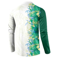 Hawaii Tropical Plant Omaomao Button Sweatshirt Vibrant Polynesian Pattern LT01 - Polynesian Pride