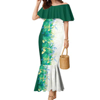 Hawaii Tropical Plant Omaomao Family Matching Mermaid Dress and Hawaiian Shirt Vibrant Polynesian Pattern