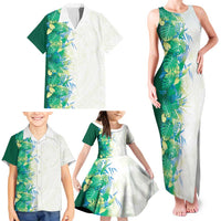 Hawaii Tropical Plant Omaomao Family Matching Tank Maxi Dress and Hawaiian Shirt Vibrant Polynesian Pattern