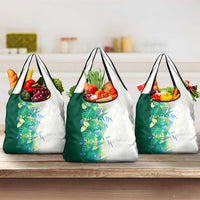 Hawaii Tropical Plant Omaomao Grocery Bag Vibrant Polynesian Pattern LT01 3-pack One Size Green - Polynesian Pride