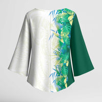 Hawaii Tropical Plant Omaomao Kimono Sleeve Blouse Vibrant Polynesian Pattern LT01 - Polynesian Pride