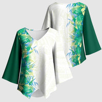 Hawaii Tropical Plant Omaomao Kimono Sleeve Blouse Vibrant Polynesian Pattern LT01 - Polynesian Pride