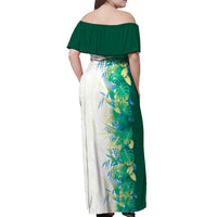 Hawaii Tropical Plant Omaomao Off Shoulder Maxi Dress Vibrant Polynesian Pattern LT01 - Polynesian Pride