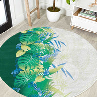 Hawaii Tropical Plant Omaomao Round Carpet Vibrant Polynesian Pattern LT01 Green - Polynesian Pride