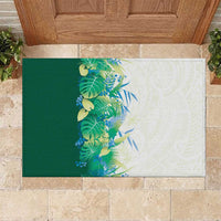 Hawaii Tropical Plant Omaomao Rubber Doormat Vibrant Polynesian Pattern LT01 Green - Polynesian Pride