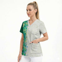 Hawaii Tropical Plant Omaomao Scrub Top Vibrant Polynesian Pattern LT01 - Polynesian Pride