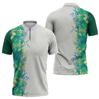 Hawaii Tropical Plant Omaomao Zipper Polo Shirt Vibrant Polynesian Pattern LT01 - Polynesian Pride