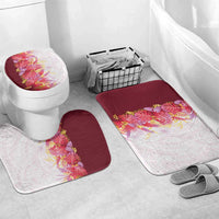 Hawaii Tropical Plant Akala Bathroom Set Vibrant Polynesian Pattern LT01 Mat Set Only (3 pcs) One Size Pink - Polynesian Pride