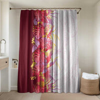 Hawaii Tropical Plant Akala Bathroom Set Vibrant Polynesian Pattern LT01 Shower Curtain Only Pink - Polynesian Pride