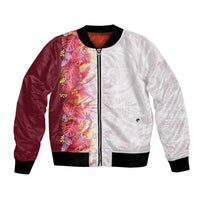 Hawaii Tropical Plant Akala Bomber Jacket Vibrant Polynesian Pattern LT01 Unisex Pink - Polynesian Pride