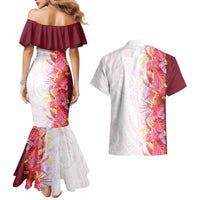Hawaii Tropical Plant Akala Couples Matching Mermaid Dress and Hawaiian Shirt Vibrant Polynesian Pattern LT01 - Polynesian Pride