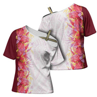 Hawaii Tropical Plant Akala Cross Shoulder Shirt Vibrant Polynesian Pattern LT01 - Polynesian Pride