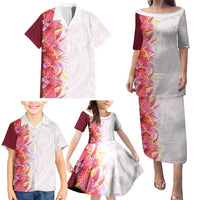 Hawaii Tropical Plant Akala Family Matching Puletasi and Hawaiian Shirt Vibrant Polynesian Pattern LT01 - Polynesian Pride