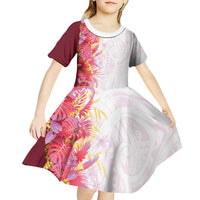 Hawaii Tropical Plant Akala Kid Short Sleeve Dress Vibrant Polynesian Pattern LT01 - Polynesian Pride