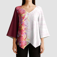 Hawaii Tropical Plant Akala Kimono Sleeve Blouse Vibrant Polynesian Pattern LT01 - Polynesian Pride