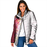 Hawaii Tropical Plant Akala Padded Jacket Vibrant Polynesian Pattern LT01 Women Pink - Polynesian Pride