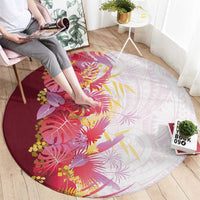Hawaii Tropical Plant Akala Round Carpet Vibrant Polynesian Pattern LT01 - Polynesian Pride