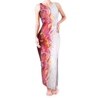 Hawaii Tropical Plant Akala Tank Maxi Dress Vibrant Polynesian Pattern LT01 Women Pink - Polynesian Pride