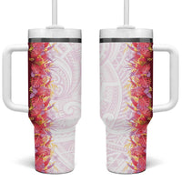 Hawaii Tropical Plant Akala Tumbler With Handle Vibrant Polynesian Pattern LT01 One Size: 40 oz Pink - Polynesian Pride