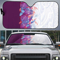 Hawaii Tropical Plant Poni Auto Sun Shade Vibrant Polynesian Pattern LT01 Purple - Polynesian Pride