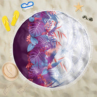 Hawaii Tropical Plant Poni Beach Blanket Vibrant Polynesian Pattern LT01 One Size 150cm Purple - Polynesian Pride