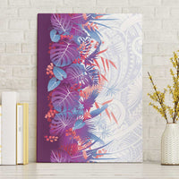 Hawaii Tropical Plant Poni Canvas Wall Art Vibrant Polynesian Pattern LT01 Without Frame Purple - Polynesian Pride