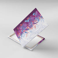Hawaii Tropical Plant Poni Canvas Wall Art Vibrant Polynesian Pattern LT01 With Frame Purple - Polynesian Pride