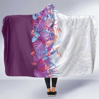 Hawaii Tropical Plant Poni Hooded Blanket Vibrant Polynesian Pattern LT01 One Size Purple - Polynesian Pride