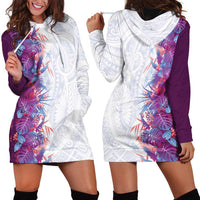 Hawaii Tropical Plant Poni Hoodie Dress Vibrant Polynesian Pattern LT01 - Polynesian Pride