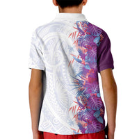 Hawaii Tropical Plant Poni Kid Polo Shirt Vibrant Polynesian Pattern LT01 - Polynesian Pride