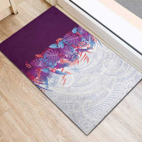 Hawaii Tropical Plant Poni Rubber Doormat Vibrant Polynesian Pattern LT01 - Polynesian Pride