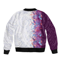 Hawaii Tropical Plant Poni Sleeve Zip Bomber Jacket Vibrant Polynesian Pattern LT01 - Polynesian Pride