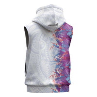 Hawaii Tropical Plant Poni Sleeveless Zip Hoodie Vibrant Polynesian Pattern LT01 - Polynesian Pride