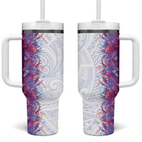 Hawaii Tropical Plant Poni Tumbler With Handle Vibrant Polynesian Pattern LT01 One Size: 40 oz Purple - Polynesian Pride