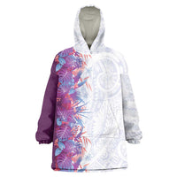 Hawaii Tropical Plant Poni Wearable Blanket Hoodie Vibrant Polynesian Pattern LT01 One Size Purple - Polynesian Pride