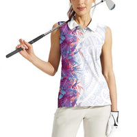 Hawaii Tropical Plant Poni Women Sleeveless Polo Shirt Vibrant Polynesian Pattern LT01 - Polynesian Pride