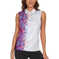 Hawaii Tropical Plant Poni Women Sleeveless Polo Shirt Vibrant Polynesian Pattern LT01 - Polynesian Pride
