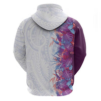 Hawaii Tropical Plant Poni Zip Hoodie Vibrant Polynesian Pattern LT01 - Polynesian Pride