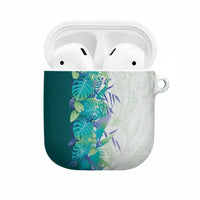 Hawaii Tropical Plant Teal AirPods Case Vibrant Polynesian Pattern LT01 Teal - Polynesian Pride