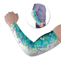 Hawaii Tropical Plant Teal Arm Sleeves Vibrant Polynesian Pattern LT01 Set of 2 Teal - Polynesian Pride