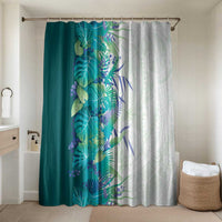 Hawaii Tropical Plant Teal Bathroom Set Vibrant Polynesian Pattern LT01 Shower Curtain Only Teal - Polynesian Pride