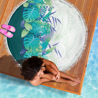 Hawaii Tropical Plant Teal Beach Blanket Vibrant Polynesian Pattern LT01 - Polynesian Pride