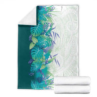 Hawaii Tropical Plant Teal Blanket Vibrant Polynesian Pattern LT01 - Polynesian Pride