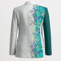 Hawaii Tropical Plant Teal Blazer Vibrant Polynesian Pattern LT01 - Polynesian Pride