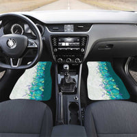 Hawaii Tropical Plant Teal Car Mats Vibrant Polynesian Pattern LT01 Set 2pcs - Front Teal - Polynesian Pride