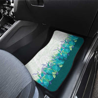 Hawaii Tropical Plant Teal Car Mats Vibrant Polynesian Pattern LT01 - Polynesian Pride