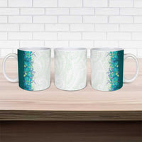 Hawaii Tropical Plant Teal Ceramic Mug Vibrant Polynesian Pattern LT01 - Polynesian Pride