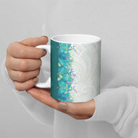 Hawaii Tropical Plant Teal Ceramic Mug Vibrant Polynesian Pattern LT01 - Polynesian Pride